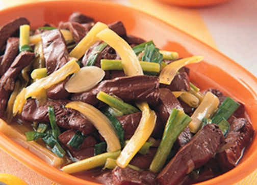 韭菜炒豬血做法