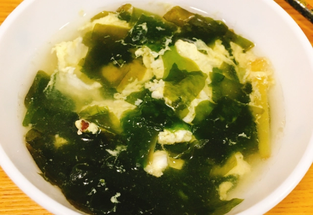 海帶芽蛋花湯 做法